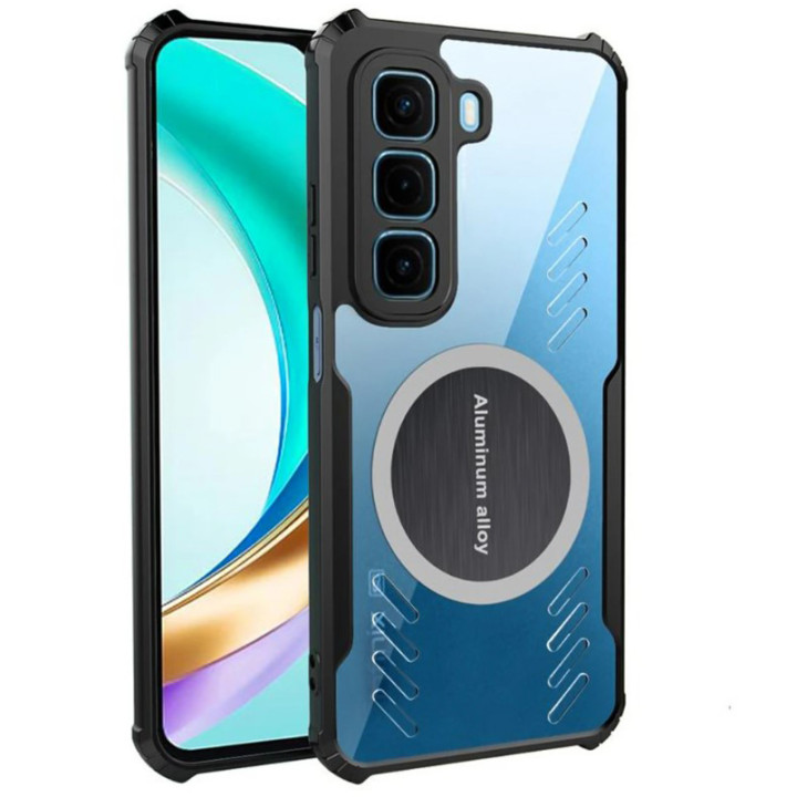 Чехол - накладка Acryl Cooling Armor для Infinix Hot 60i 4G с металлической пластиной, Black