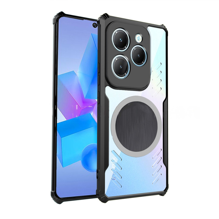 Чехол - накладка Acryl Cooling Armor для Infinix Hot 40 / 40 Pro с магнитной пластиной, Black