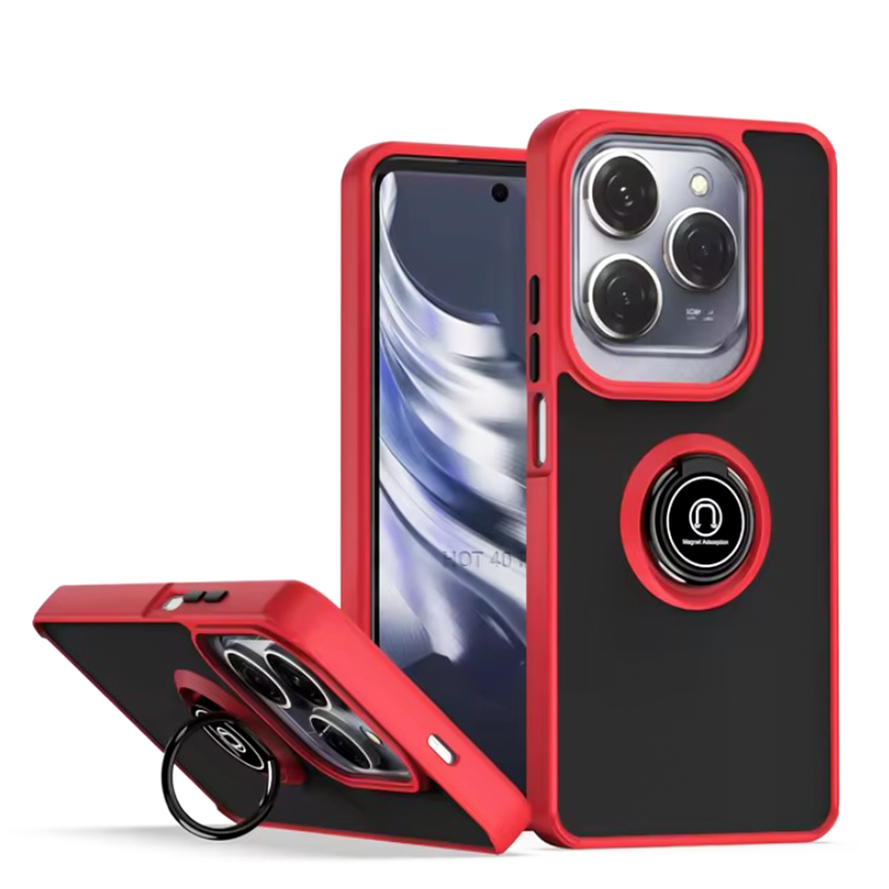 Чехол - накладка TPU Color Matte Ring для Infinix Hot 40 / Hot 40 Pro красный