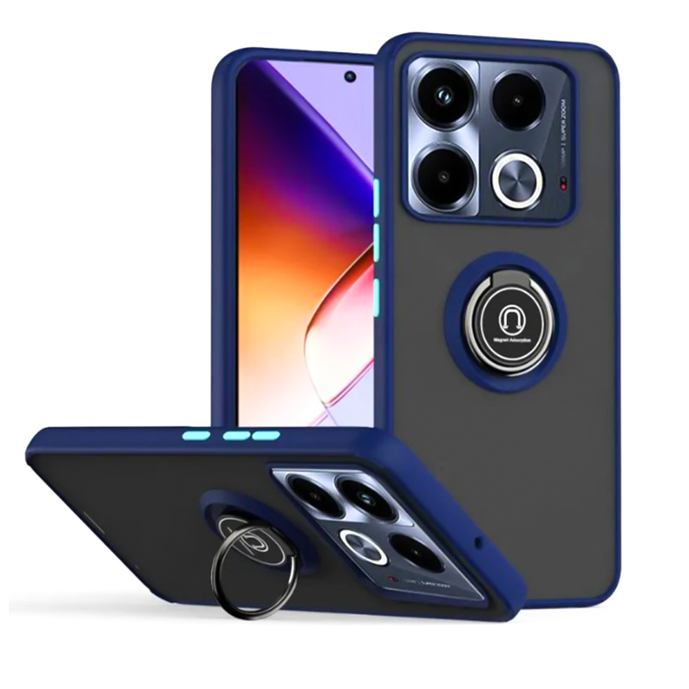 Чехол - накладка TPU Color Matte Ring для Infinix Note 40 Pro синий