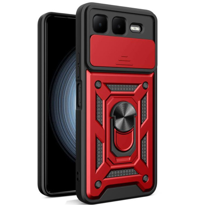Чехол накладка Ricco Camera Sliding для Infinix Smart 10 Plus с металлическим кольцом и защитой камеры