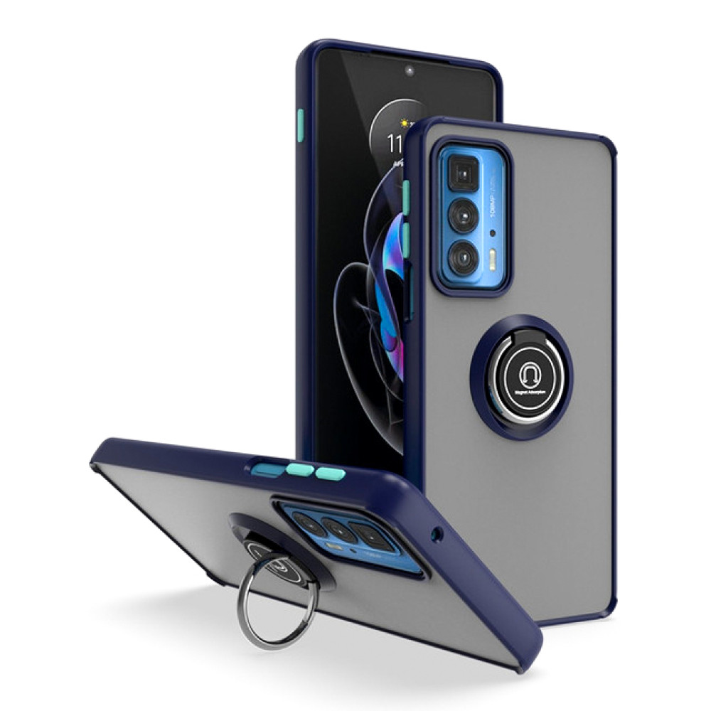 Чехол-накладка TPU Color Matte Ring для Motorola Edge 20 Pro синий
