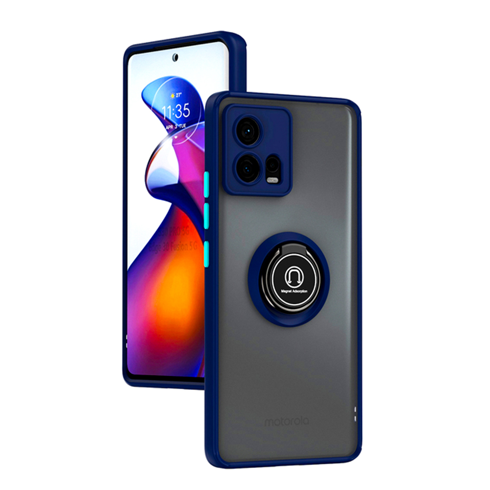 Чехол-накладка TPU Color Matte Ring для Motorola Edge 30 Fusion синий