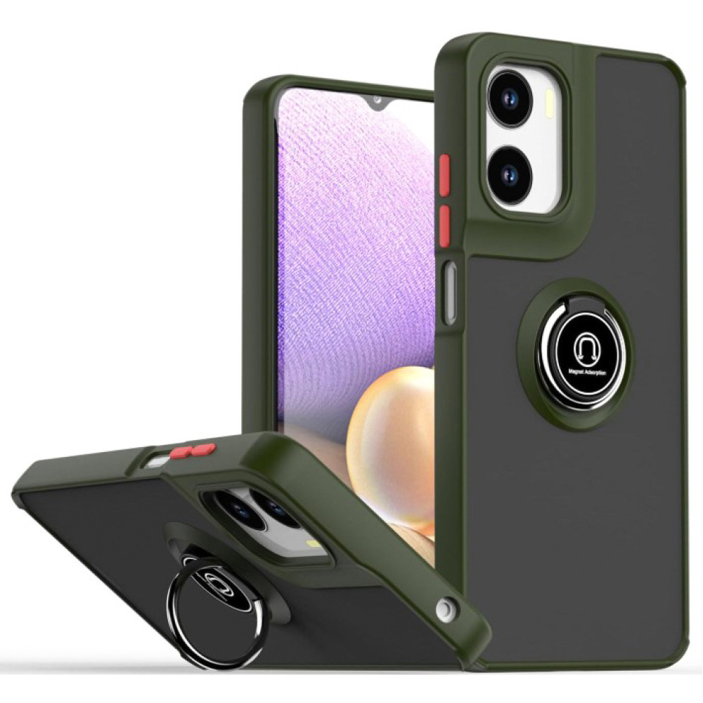 Чехол - накладка TPU Color Matte Ring для Motorola Moto G05 / Moto E15 зеленый