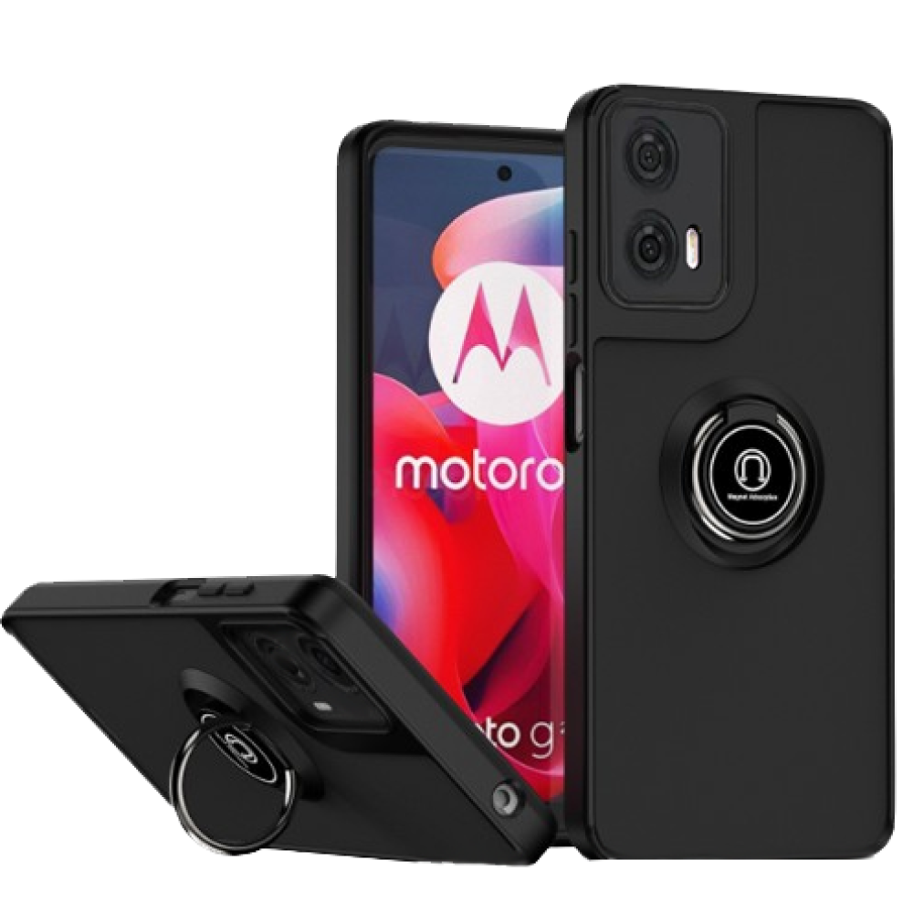 Чехол - накладка TPU Color Matte Ring для Motorola Moto G04 / G04s / E14 чёрный