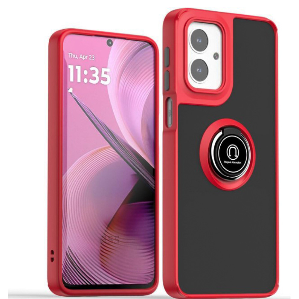 Чехол - накладка TPU Color Matte Ring для Motorola Moto G55 красный