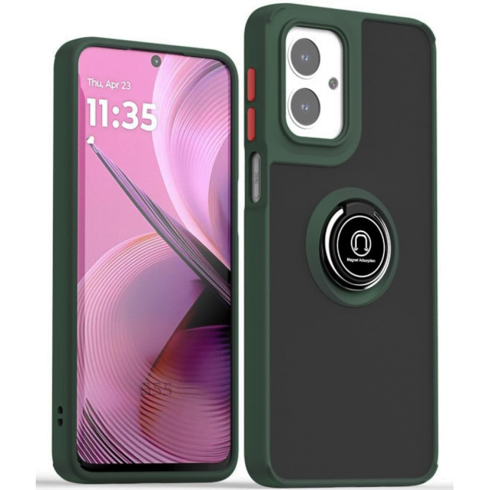 Чехол - накладка TPU Color Matte Ring для Motorola Moto G55 зеленый