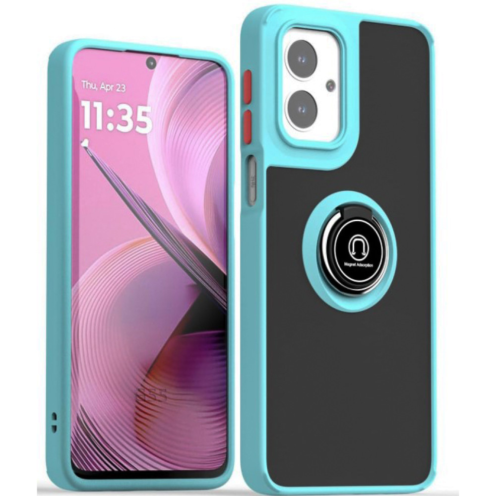 Чехол - накладка TPU Color Matte Ring для Motorola Moto G55 голубой