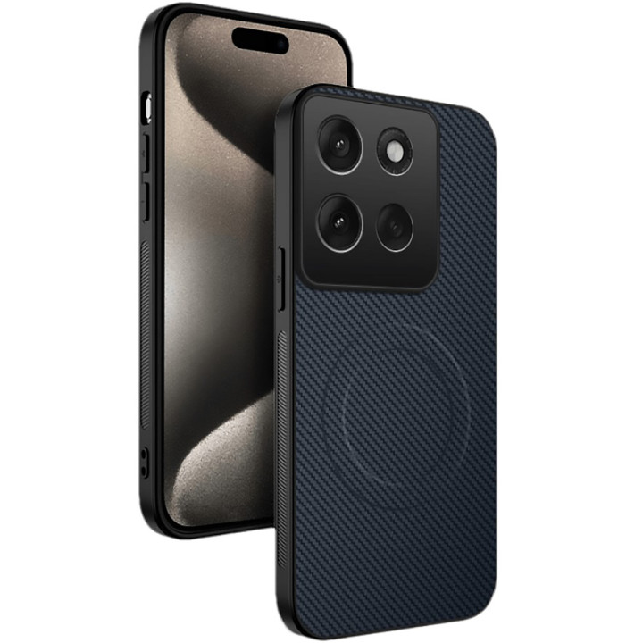 Чехол Carbon Shield with Ring для Motorola Moto G86 Power​​ с поддержкой беспроводной зарядки