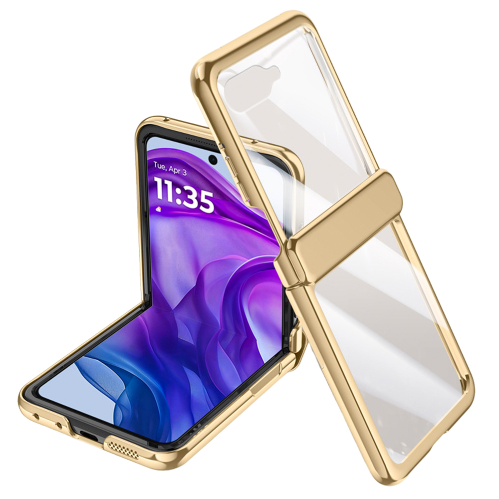 Чехол накладка OMEVE Color Frame для Motorola Razr 50 Ultra / Razr+ 2024 золотой