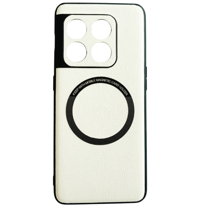 Кожаный чехол - накладка Leather Hybrid Case для OnePlus 10 Pro с металлической вставкой