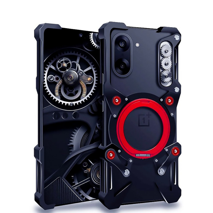 Чехол Metal Cyber Bamper для OnePlus Nord CE5 с кольцом и шнурком - держателем