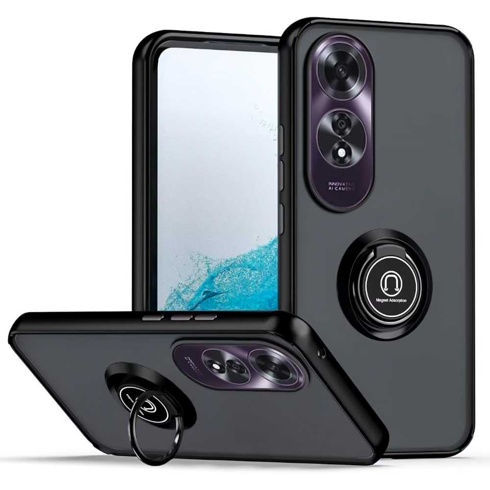 Чехол - накладка TPU Color Matte Ring для Oppo A60 чёрный