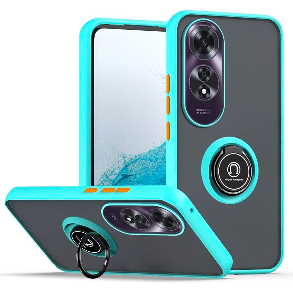 Чехол - накладка TPU Color Matte Ring для Oppo A60 голубой