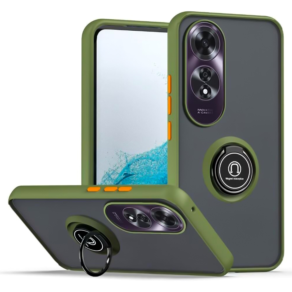 Чехол - накладка TPU Color Matte Ring для Oppo A60 оливковый