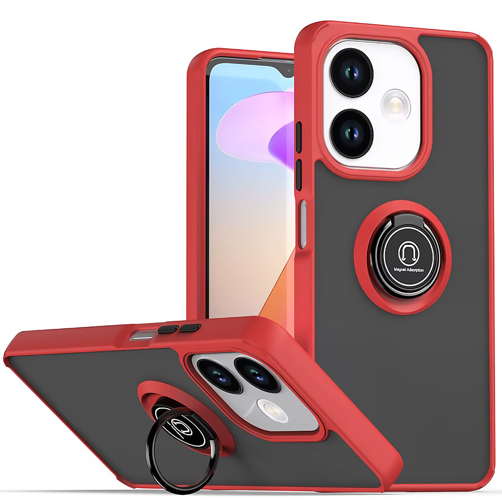 Чехол - накладка TPU Color Matte Ring для Oppo A5 Pro красный