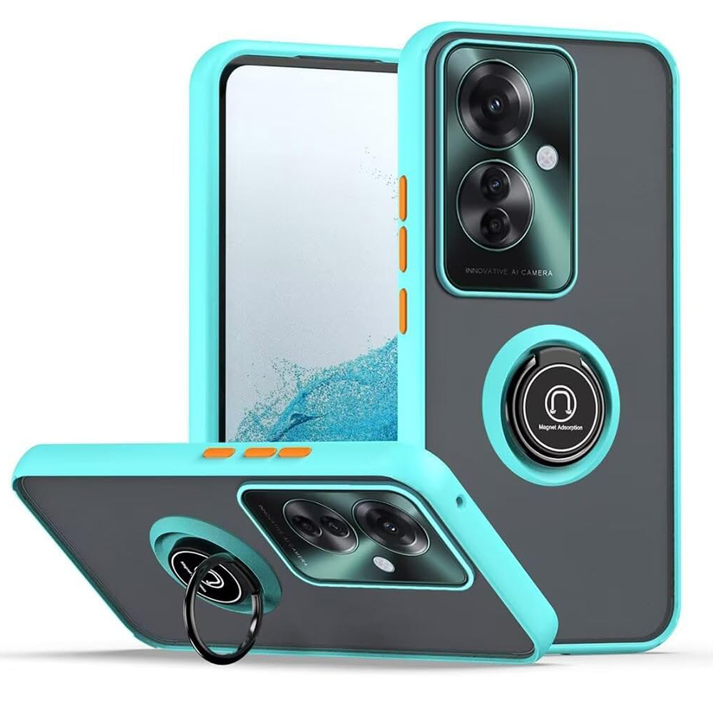 Чехол - накладка TPU Color Matte Ring для Oppo Reno11 F голубой