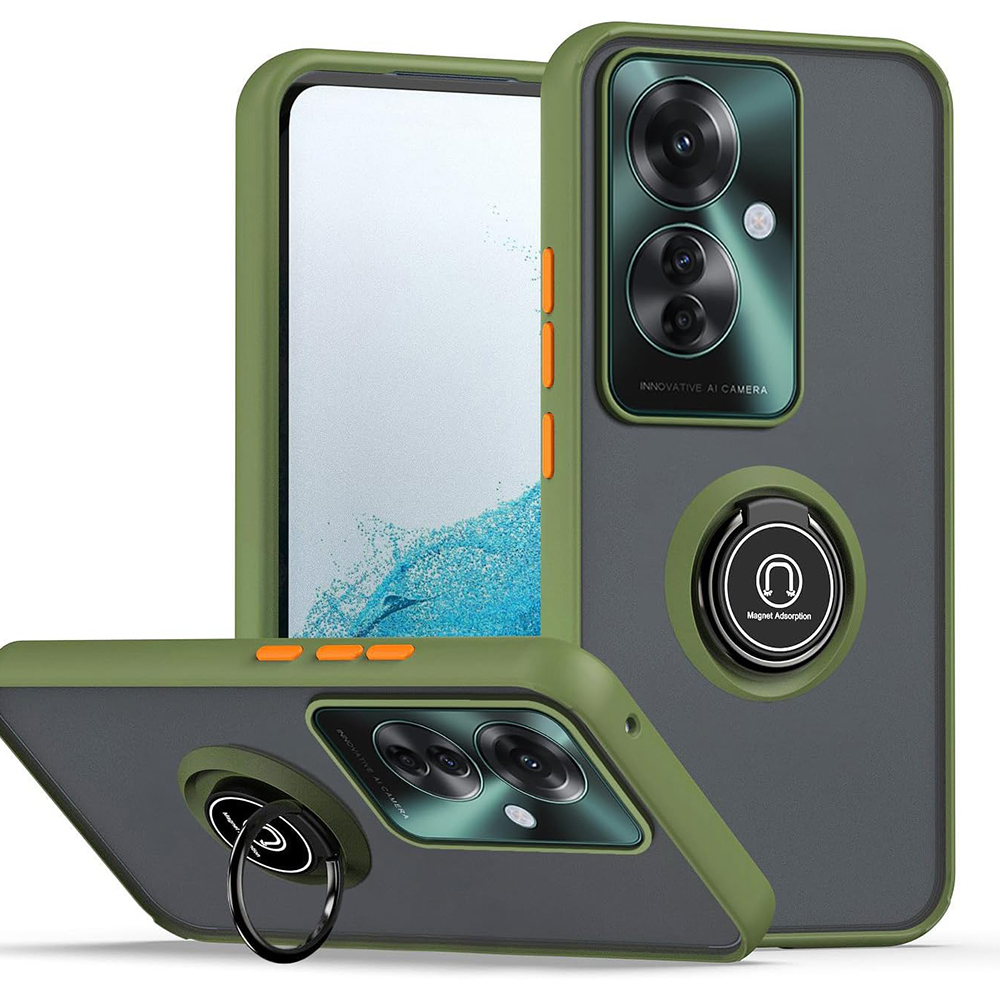 Чехол - накладка TPU Color Matte Ring для Oppo Reno11 F оливковый