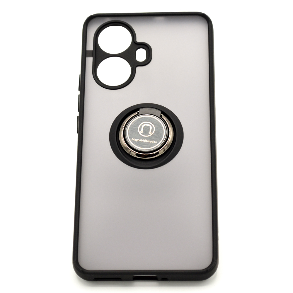 Чехол-накладка TPU Color Matte Ring для Realme 10 Pro Plus чёрный