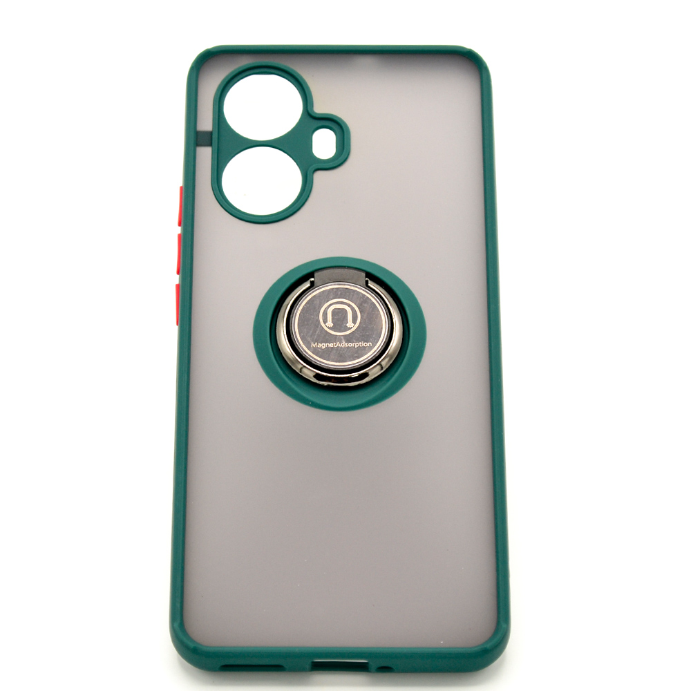 Чехол-накладка TPU Color Matte Ring для Realme 10 Pro Plus зелёный