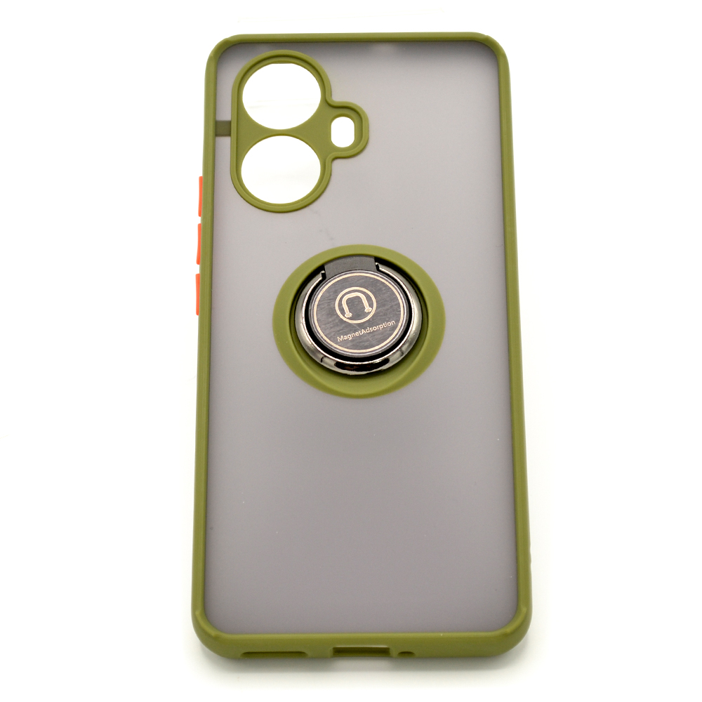 Чехол-накладка TPU Color Matte Ring для Realme 10 Pro Plus оливковый