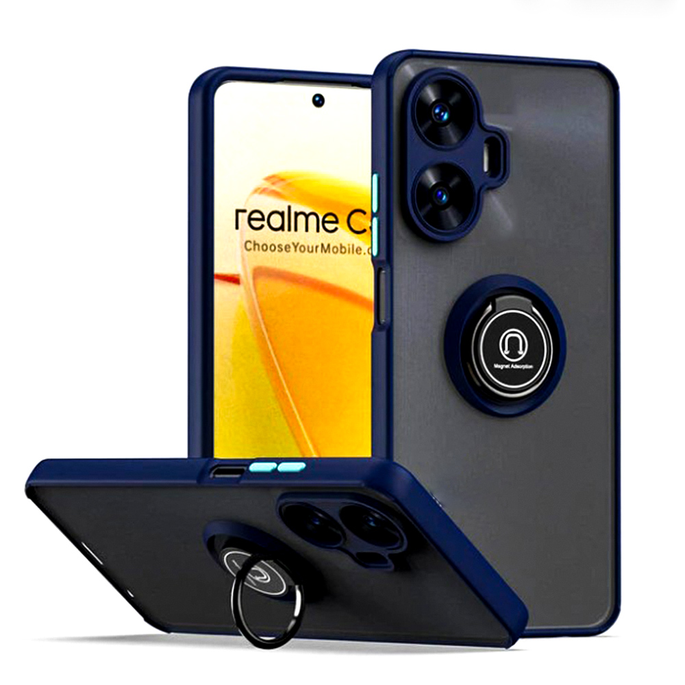 Чехол - накладка TPU Color Matte Ring для Realme C55 синий