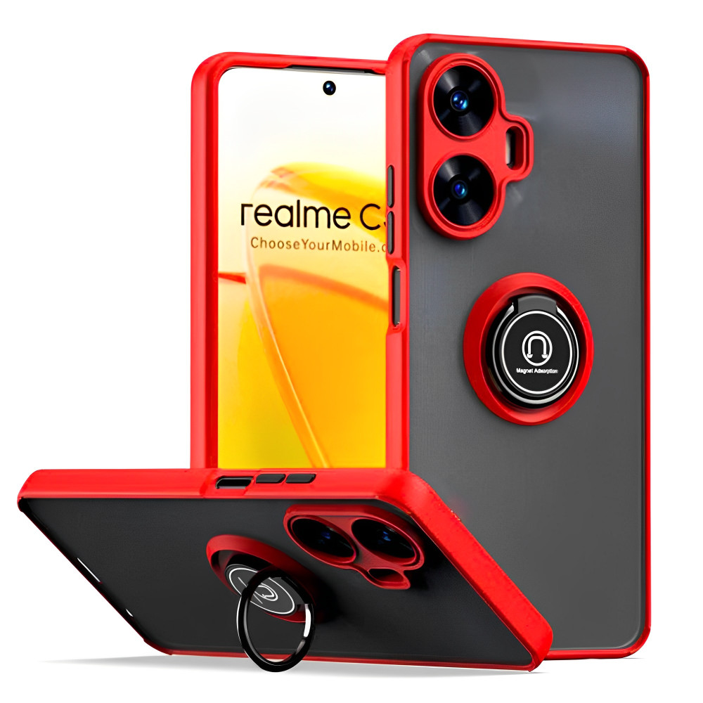 Чехол - накладка TPU Color Matte Ring для Realme C55 красный