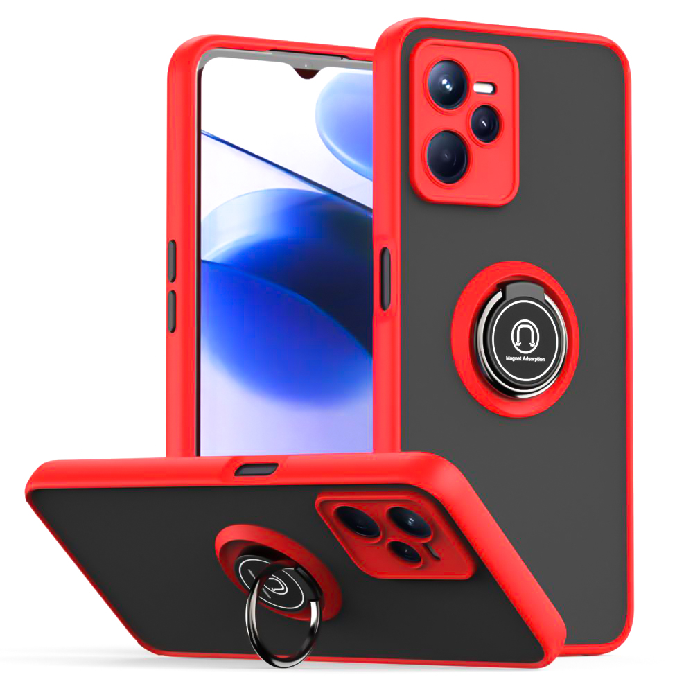 Чехол-накладка TPU Color Matte Ring для Realme C35 красный