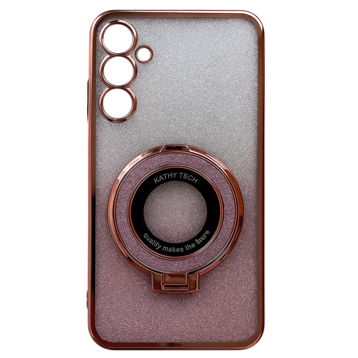 Силіконовий чохол накладка Glitter Case Kathy Tech для Samsung Galaxy A25​ з металевим кільцем тримачем в комплекті