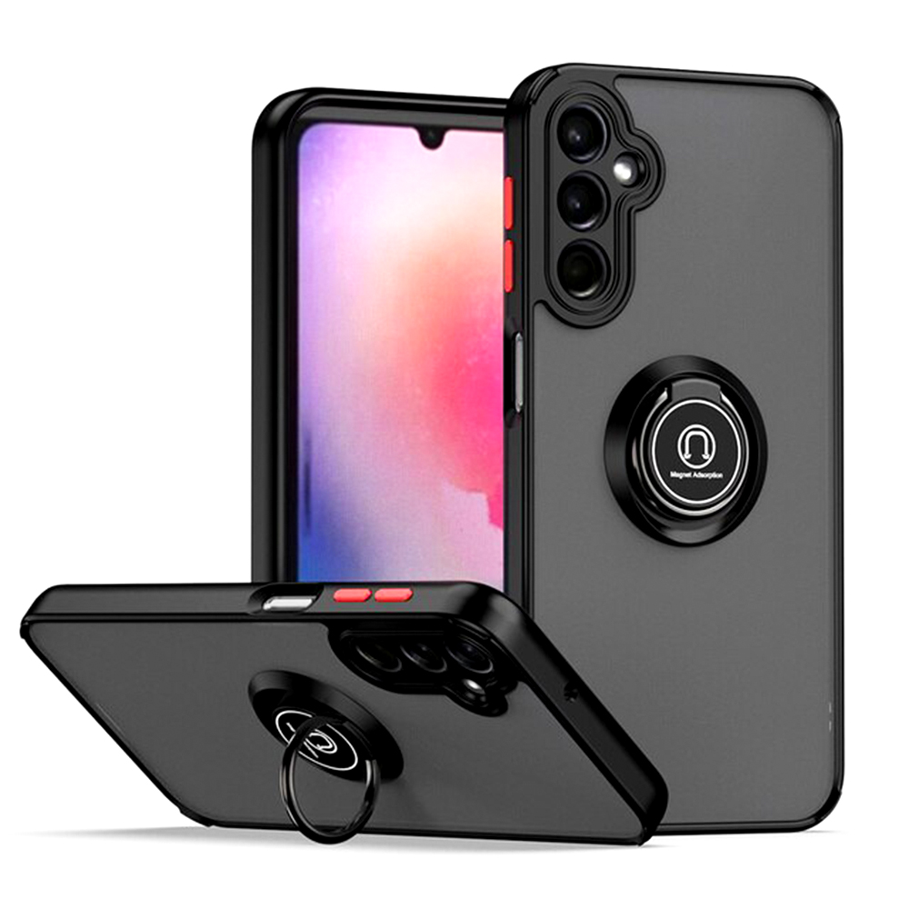 Чехол-накладка TPU Color Matte Ring для Samsung Galaxy A24 4G чёрно-красный