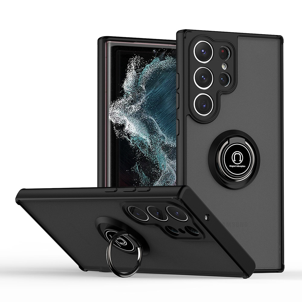 Чехол-накладка TPU Color Matte Ring для Samsung Galaxy S23 Ultra черный