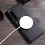 Кожаный чехол - накладка Leather Hybrid Case для Sony Xperia 1 V с металлической вставкой