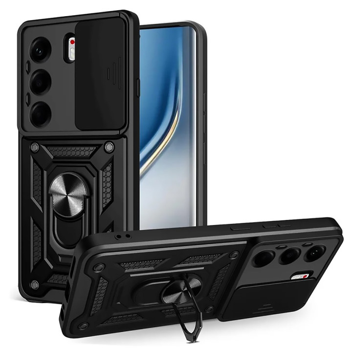 Чехол Ricco Camera Sliding для Tecno Camon 40 с защитной шторкой на камеру и металлическим кольцом