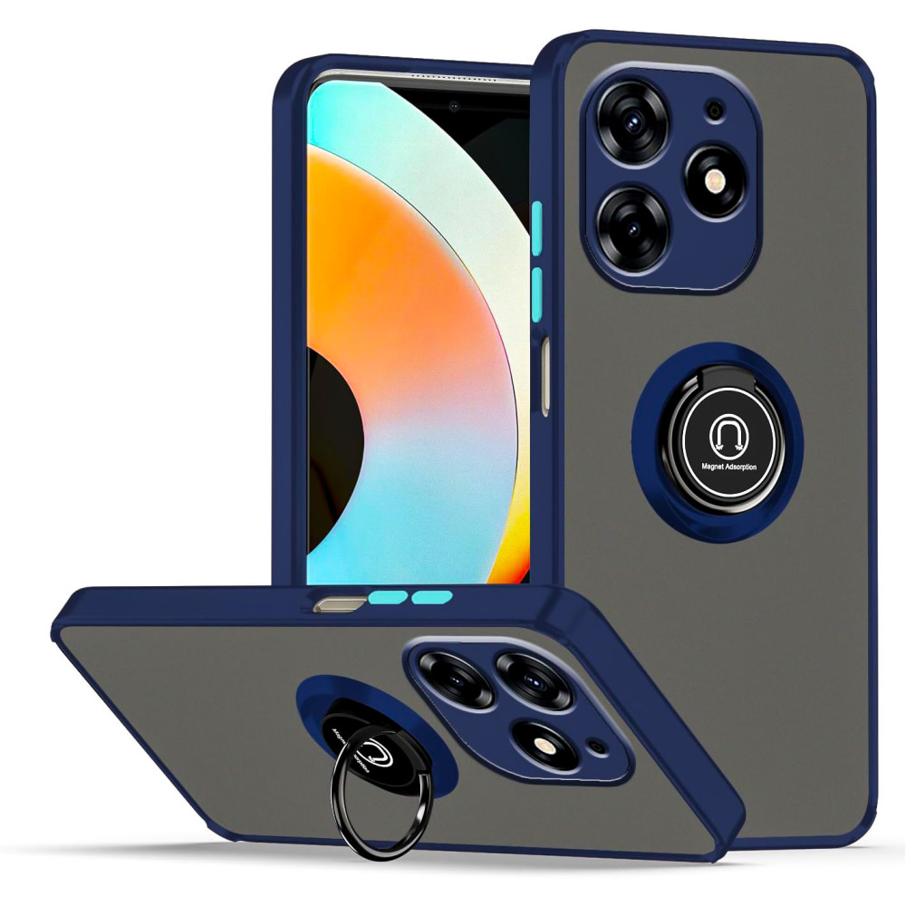 Чехол - накладка TPU Color Matte Ring для Tecno Spark 10 Pro синий
