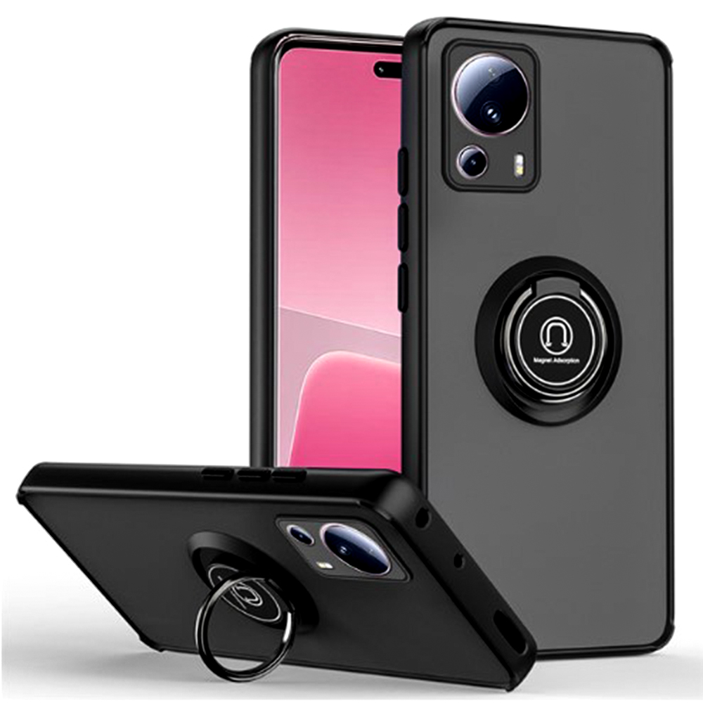 Чехол-накладка TPU Color Matte Ring для Xiaomi 13 Lite чёрный
