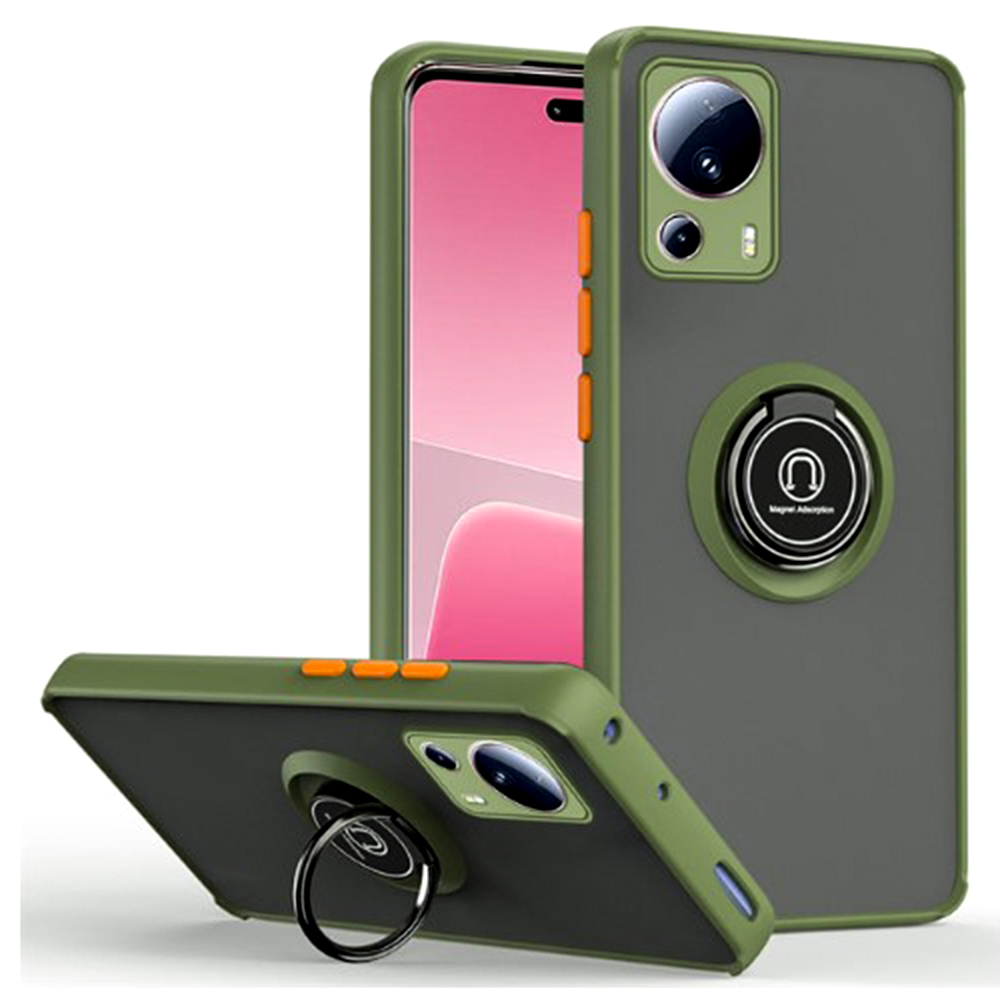 Чехол-накладка TPU Color Matte Ring для Xiaomi 13 Lite оливковый