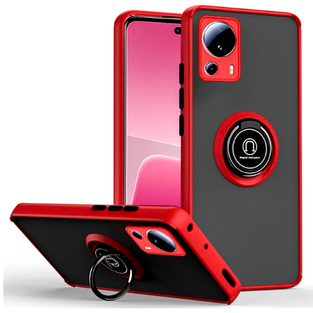 Чехол-накладка TPU Color Matte Ring для Xiaomi 13 Lite красный