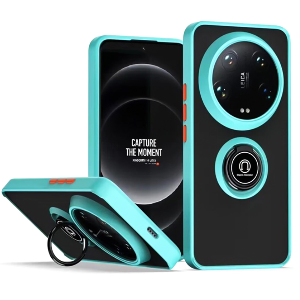Чехол - накладка TPU Color Matte Ring для Xiaomi 14 Ultra голубой