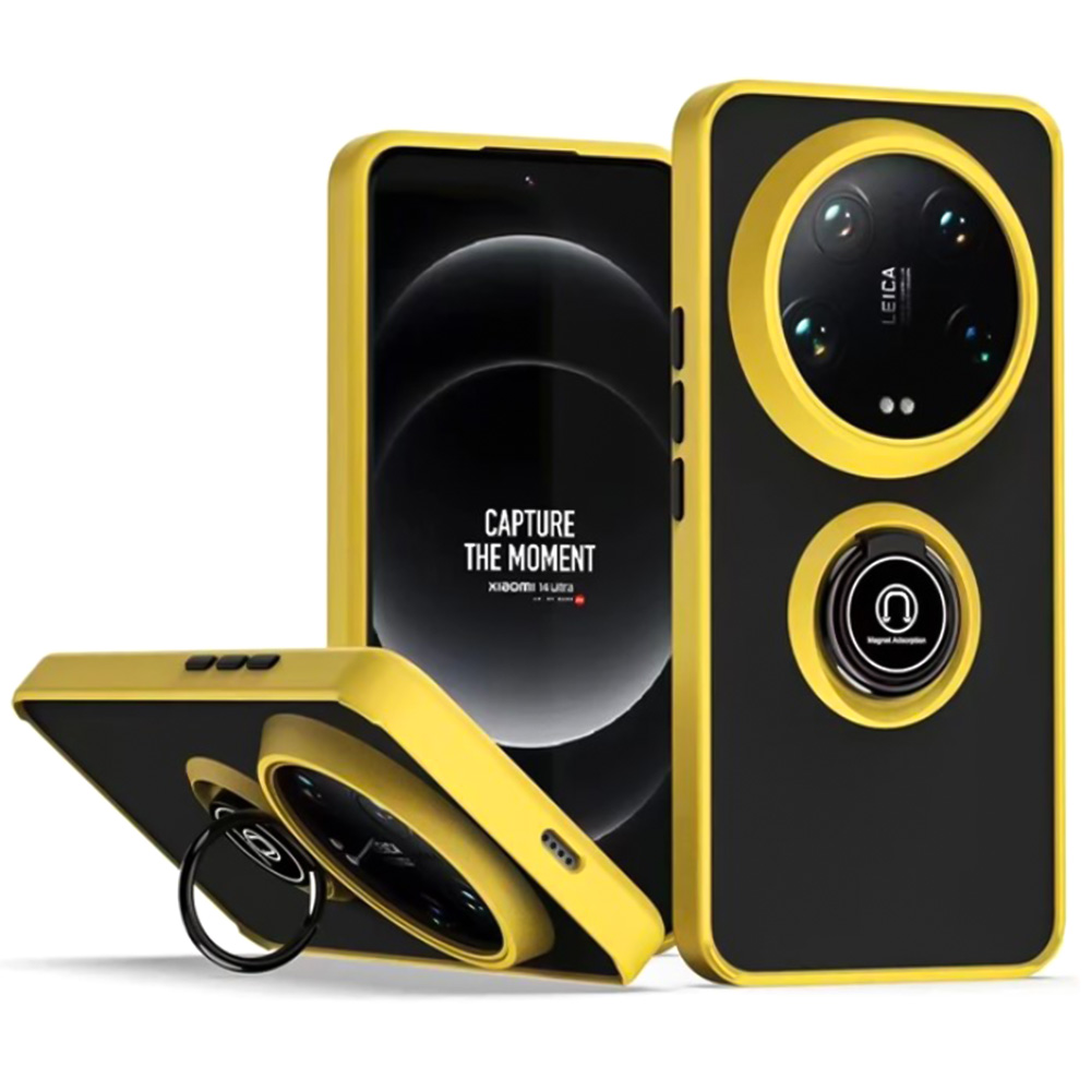 Чехол - накладка TPU Color Matte Ring для Xiaomi 14 Ultra желтый