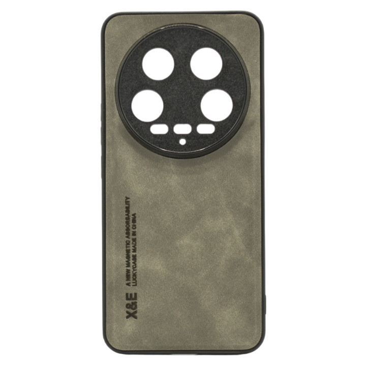 Кожаный чехол - накладка X&E для Xiaomi 14 Ultra с металлической вставкой