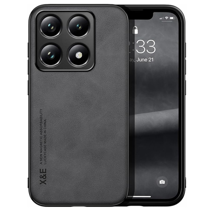 Кожаный чехол - накладка X&E для Xiaomi 14T с металлической вставкой