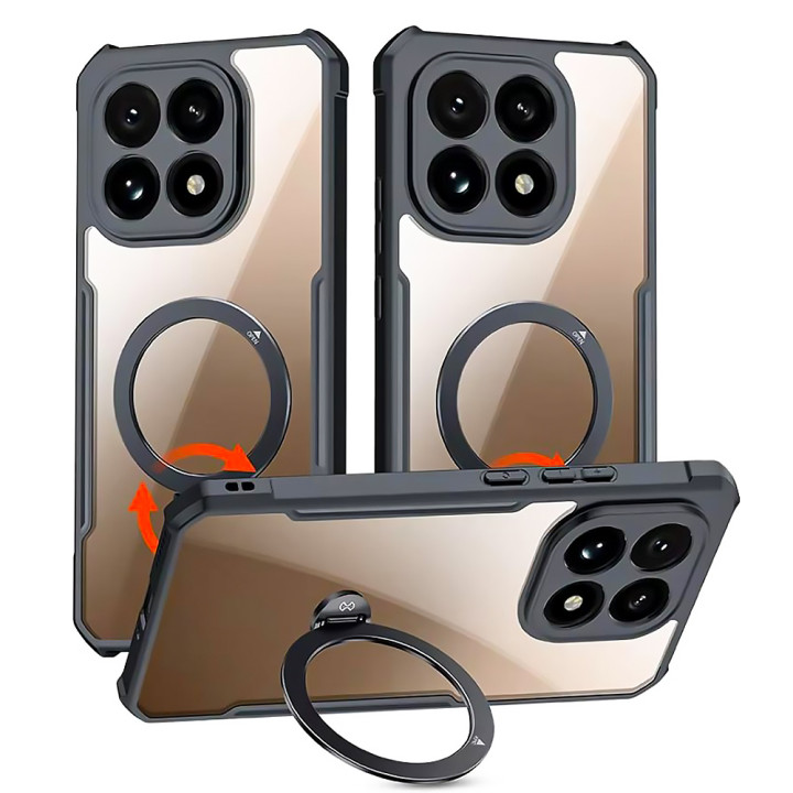 Противоударный чехол XUNDD Ring для Xiaomi 15T с магнитным кольцом – подставкой, Black