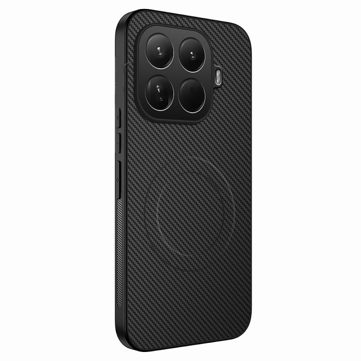 Чехол Carbon Shield with Ring для Xiaomi 15T Pro с поддержкой беспроводной зарядки