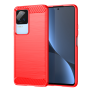 Чехол-накладка Carbon для Xiaomi Redmi K50 / K50 Pro красный