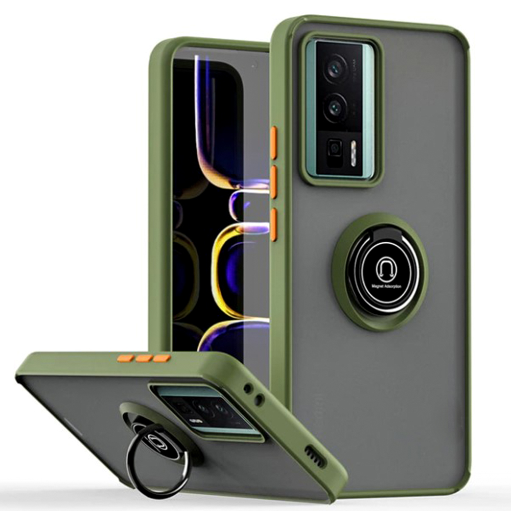 Чехол-накладка TPU Color Matte Ring для Xiaomi Poco F5 Pro / Redmi K60 оливковый