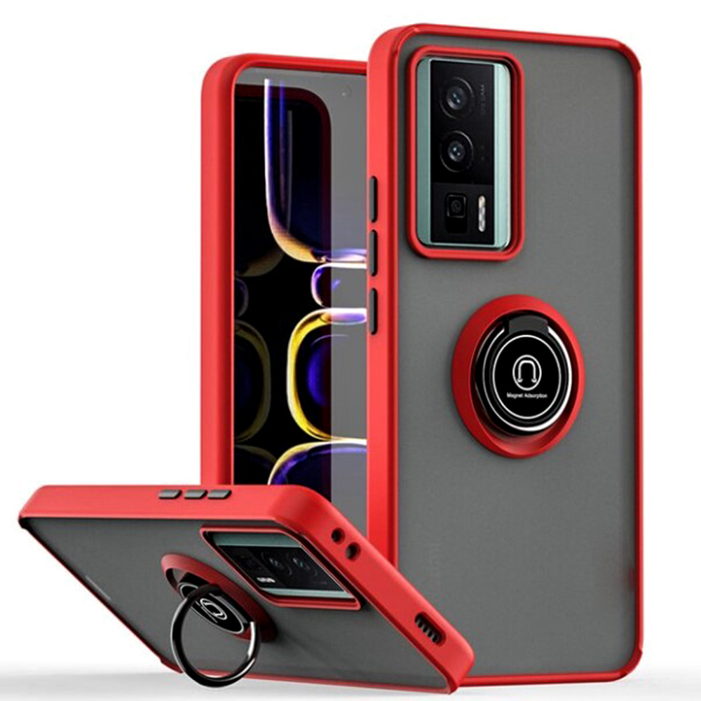 Чехол-накладка TPU Color Matte Ring для Xiaomi Poco F5 Pro / Redmi K60 красный
