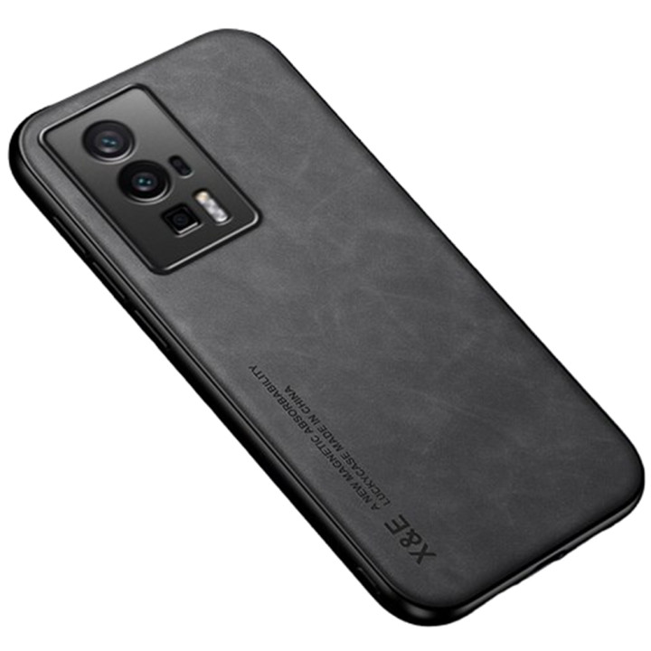 Кожаный чехол - накладка X&E для Xiaomi Poco F5 Pro / Redmi K60 с металлической вставкой