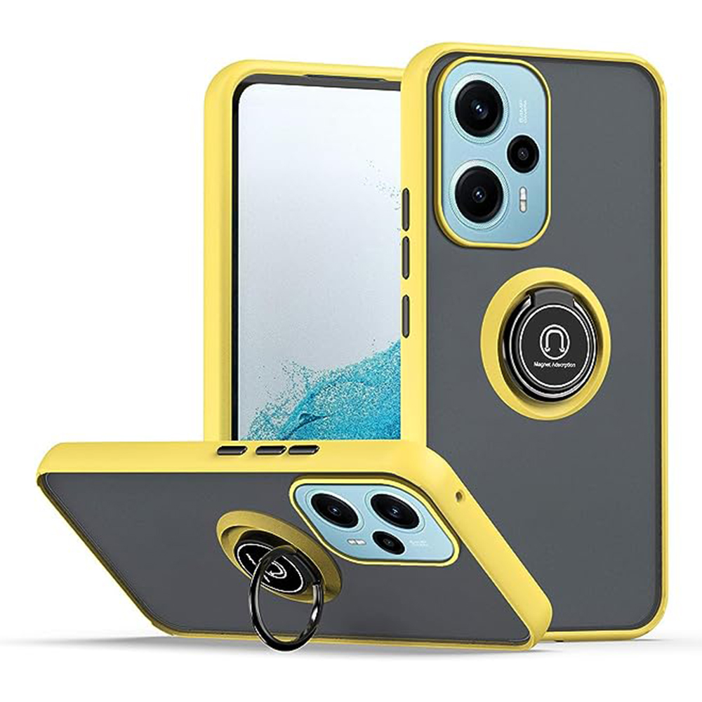 Чехол-накладка TPU Color Matte Ring для Xiaomi Poco F5 / Redmi Note 12 Turbo жёлтый