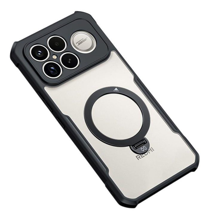 Противоударный чехол XUNDD Texture with Ring для Xiaomi Poco F8 Ultra 5G / Redmi K90 Pro Max 5G с магнитным кольцом – подставкой, Black