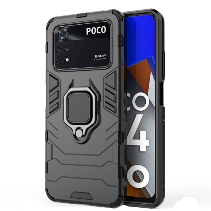 Чехол накладка Ricco Black Panther Armor для Xiaomi Poco M4 Pro 4G